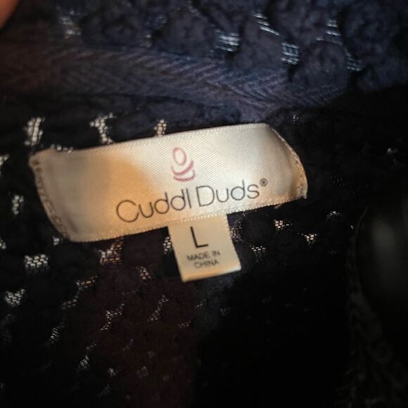 CUDDL DUDS NAVY SOFT COZY ZIP UP JACKET WOMENS SIZE LARGE *Super cozy! - Picture 9 of 9